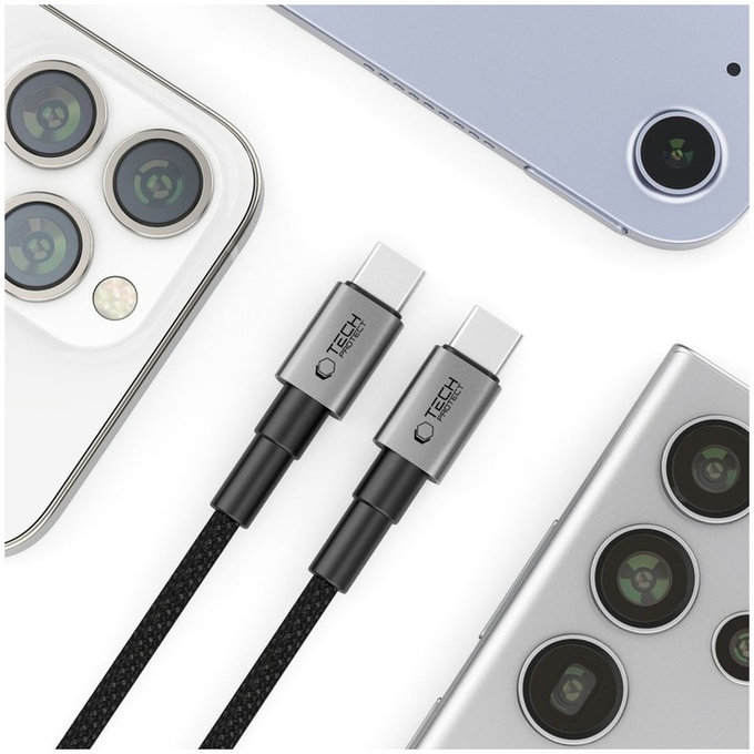 Cable Ultraboost Dna USB-C Cable PD 100W / 5A 300cm, Iron Grey, Tech-Protect