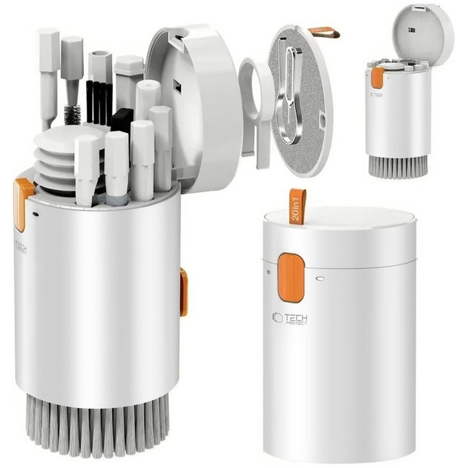 Cleaning Kit CS01 20-in-1 for Electronics, White, Tech-Protect