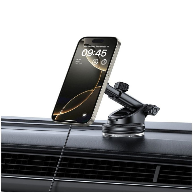 Car mount MM15W-V4 Magnetic MagSafe Dashboard & Vent 15W, black, Tech-Protect