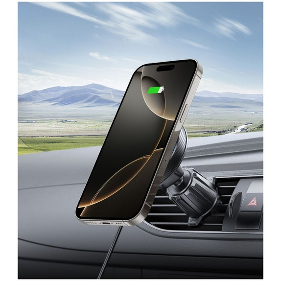 Car mount MM15W-V4 Magnetic MagSafe Dashboard & Vent 15W, black, Tech-Protect