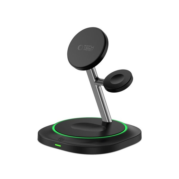 Wireless charger QI15W-A46 3IN1 Magnetic MagSafe, black, Tech-Protect