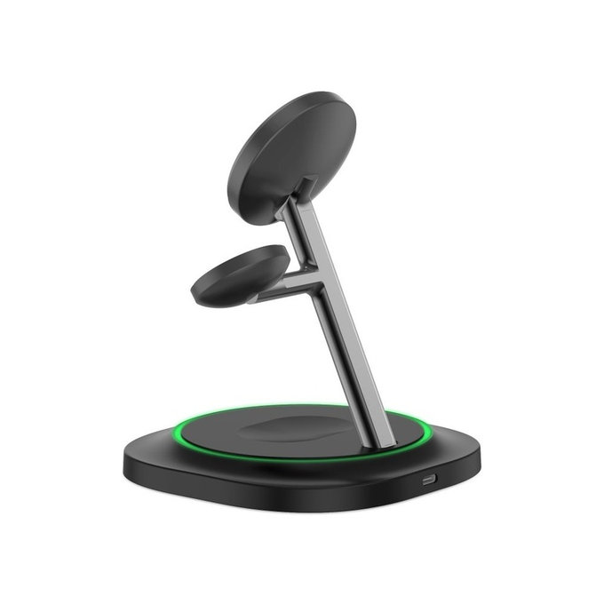 Wireless charger QI15W-A46 3IN1 Magnetic MagSafe, black, Tech-Protect