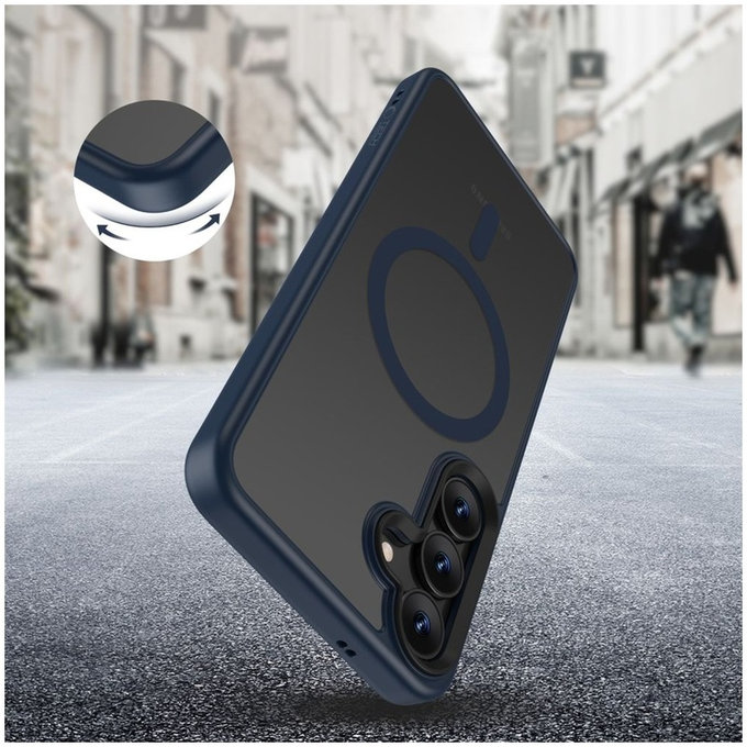 Case MagMat MagSafe for Samsung S25, Matte Navy, Tech-Protect