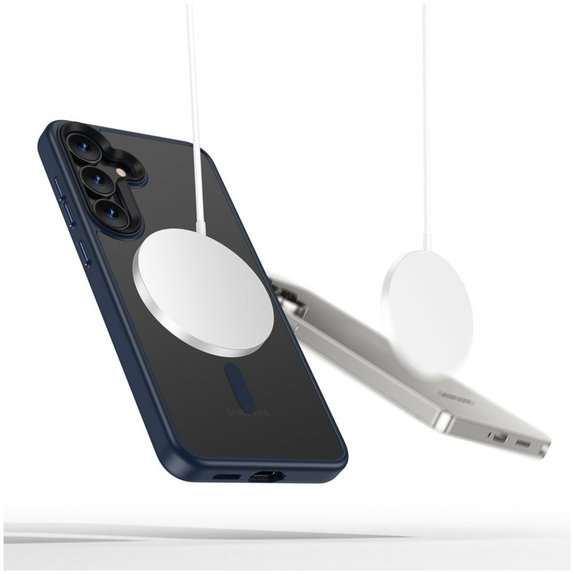 Case MagMat MagSafe for Samsung S25, Matte Navy, Tech-Protect