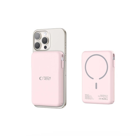 Power bank PB31 Lifemag MagSafe 10000mAh, pink, Tech-Protect