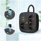 Wall charger PCS3X4 Power Strip 2 USB & 2 USB-C & 3 Socket 200cm, black, Tech-Protect