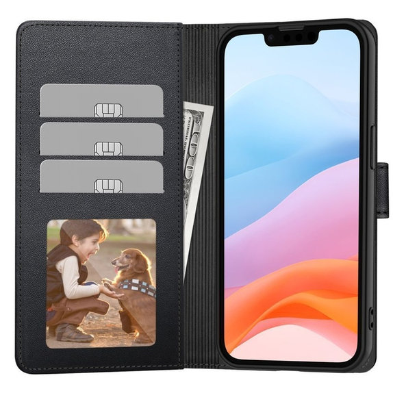 Case Wallet for Motorola Moto G56 5G, black, Tech-Protect