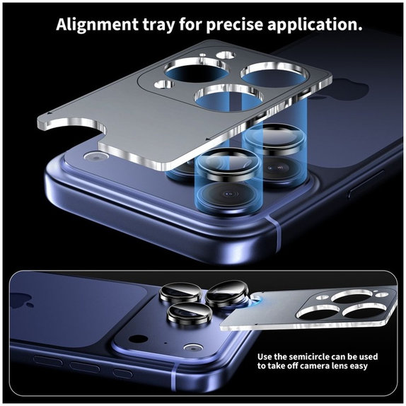 Camera lens protector Camring Fit+ for iPhone 14 Pro / Max / 15 Pro / Max / 16 Pro / Max / 17 Pro / Max, clear, Tech-Protect