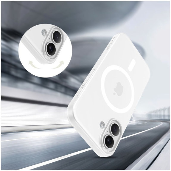 Case MagSlim MagSafe for iPhone 17, Matte/White, Tech-Protect