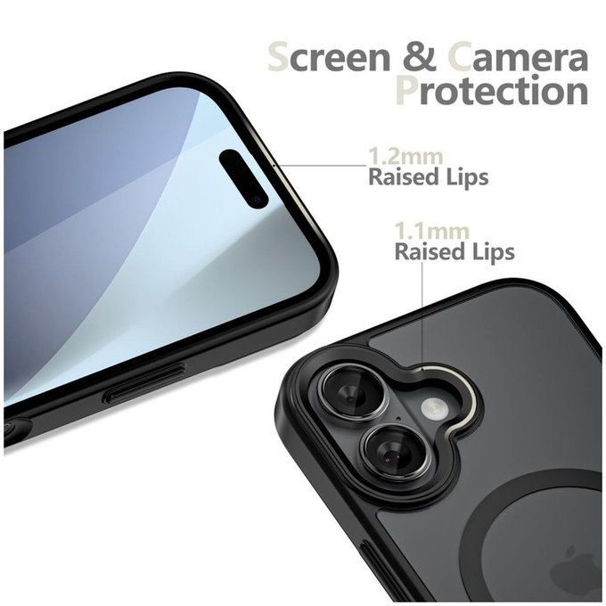 Case MagMat MagSafe for iPhone 17, Matte Black, Tech-Protect