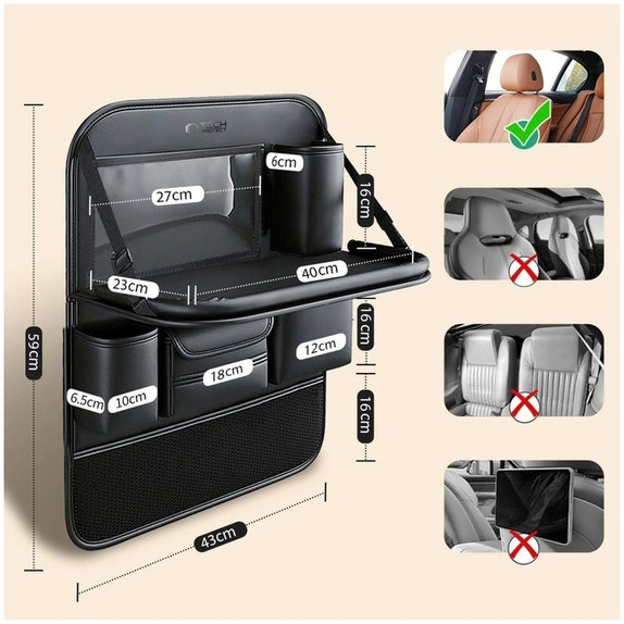 Backseat car organizer UCA100, black, Tech-Protect