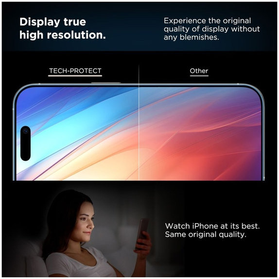 Tempered glass Quick Set+ 2-PACK for iPhone 15 Pro, black, Tech-Protect
