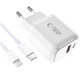 Wall charger NCA30 2-PORT PD 30W / QC3.0 + Lightning Cable, white, Tech-Protect