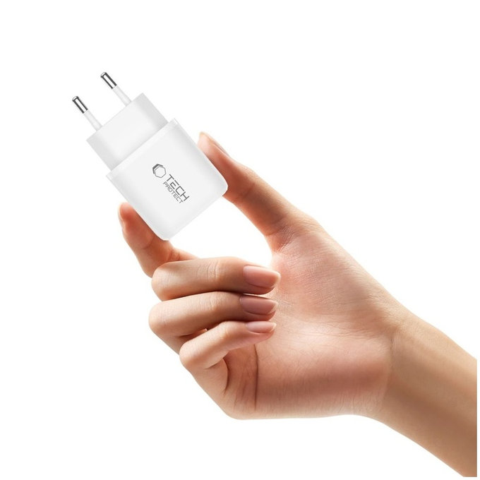 Wall charger NCA20 2-PORT PD 20W / QC3.0, white, Tech-Protect