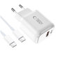 Wall charger NCA20 2-PORT PD 20W / QC3.0 + USB-C Cable, white, Tech-Protect