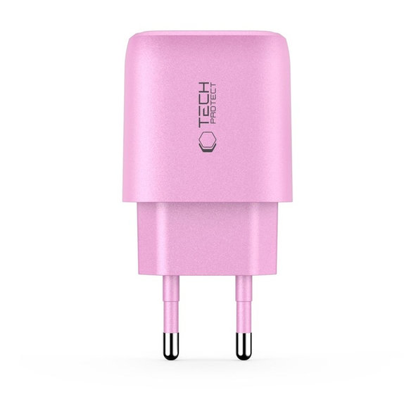 Wall charger NCA20 2-PORT PD 20W / QC3.0, Baby Pink, Tech-Protect