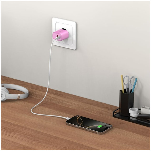 Wall charger NCA20 2-PORT PD 20W / QC3.0, Baby Pink, Tech-Protect