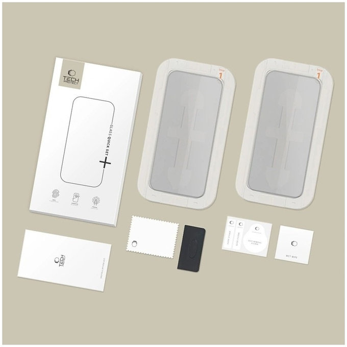 Privacy tempered glass Quick Set Spy+ 2-PACK for iPhone 13 / 13 Pro / 14 / 16E / 17E, privacy, Tech-Protect