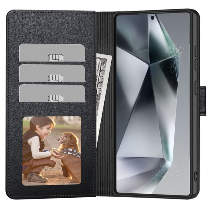 Case Wallet for Samsung S25 FE, black, Tech-Protect