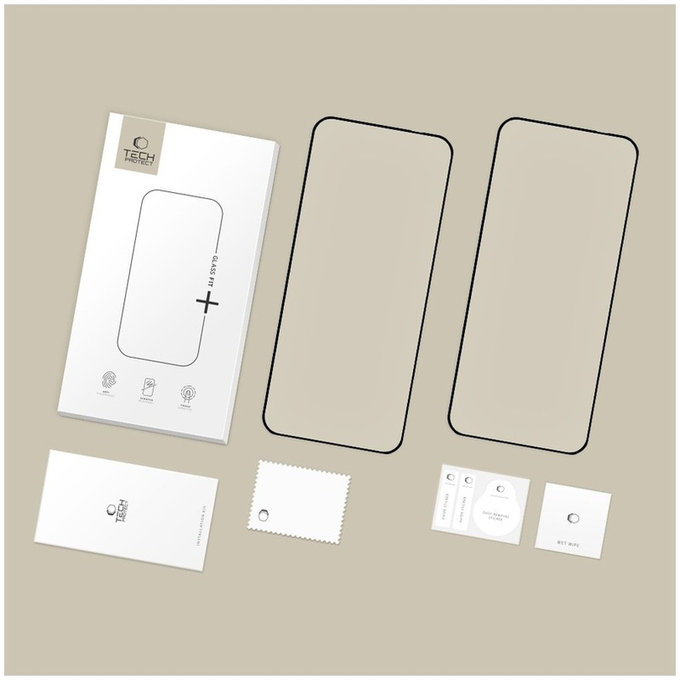 Tempered glass Glass Fit+ 2-PACK for Motorola Edge 50 Neo / 60 Neo, black, Tech-Protect