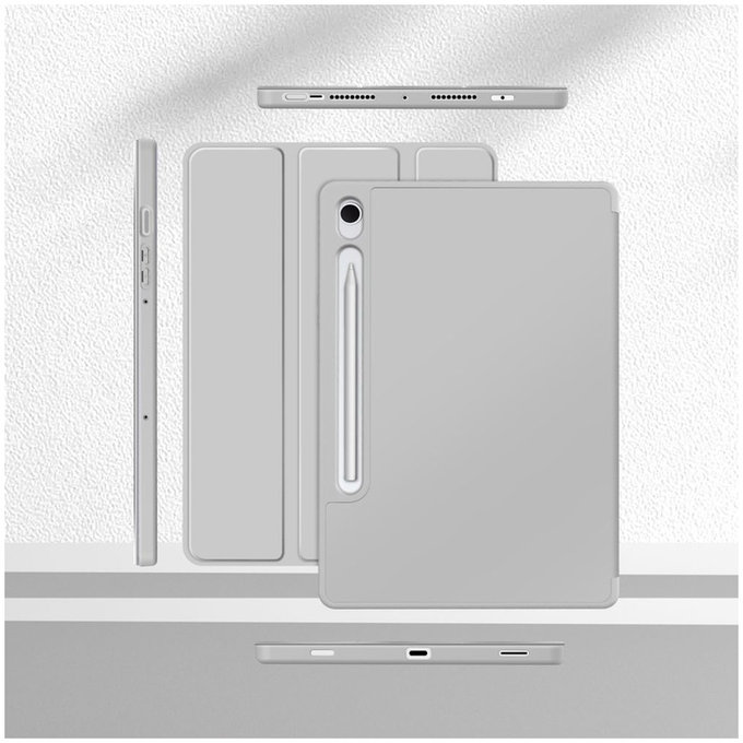 Case Sc Pen for Samsung Tab S9 11.0 / S9 FE / S10 FE / S10 Lite 10.9 X710 / X716B / X510 / X516B / X520 / X526 / X400 / X406B, grey, Tech-Protect