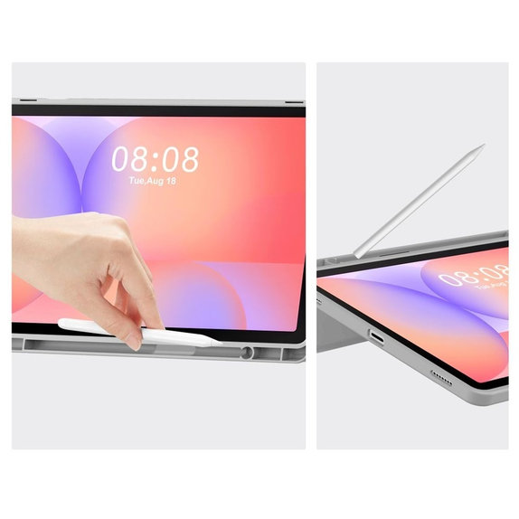 Case Sc Pen for Samsung Tab S9 11.0 / S9 FE / S10 FE / S10 Lite 10.9 X710 / X716B / X510 / X516B / X520 / X526 / X400 / X406B, grey, Tech-Protect
