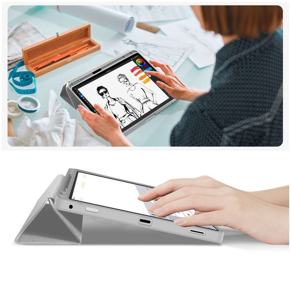 Case Sc Pen for Samsung Tab S9 11.0 / S9 FE / S10 FE / S10 Lite 10.9 X710 / X716B / X510 / X516B / X520 / X526 / X400 / X406B, grey, Tech-Protect