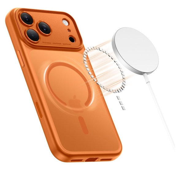Case MagPeak MagSafe CC for iPhone 17 Pro, Matte Cosmic Orange, Tech-Protect