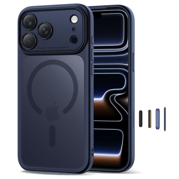 Case MagPeak MagSafe CC for iPhone 17 Pro, Matte Deep Blue, Tech-Protect