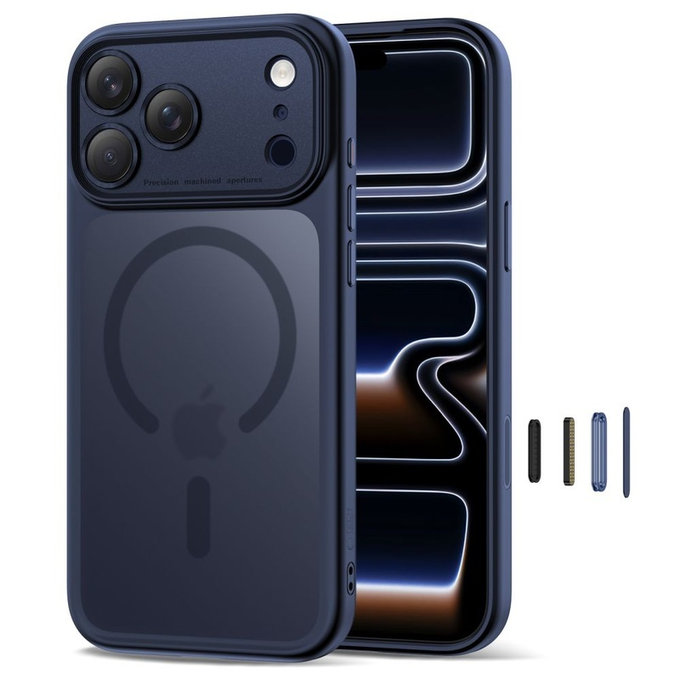 Case MagPeak MagSafe CC for iPhone 17 Pro, Matte Deep Blue, Tech-Protect
