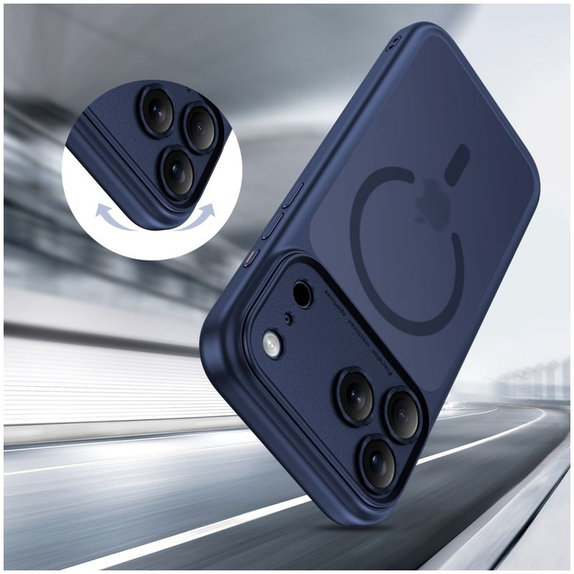 Case MagPeak MagSafe CC for iPhone 17 Pro, Matte Deep Blue, Tech-Protect