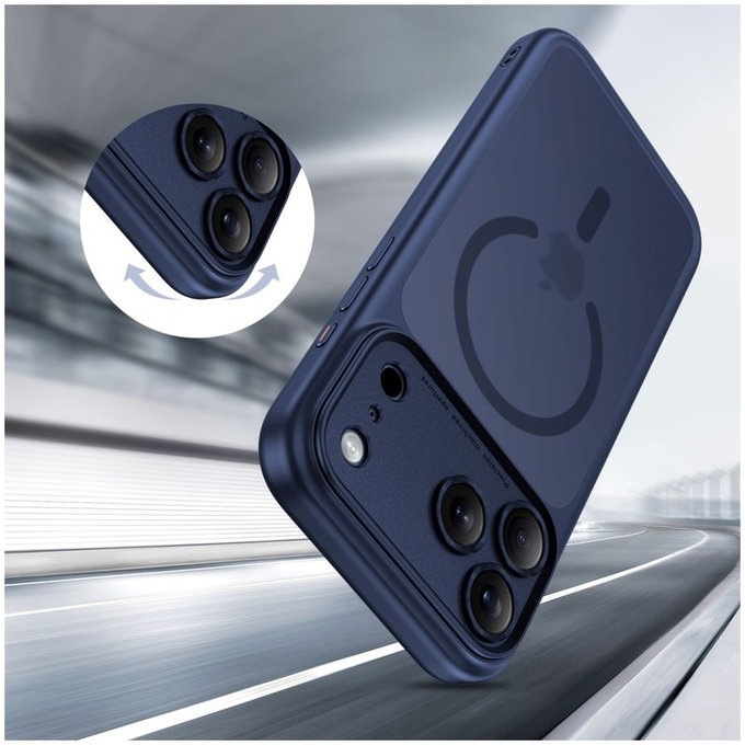 Case MagPeak MagSafe CC for iPhone 17 Pro, Matte Deep Blue, Tech-Protect