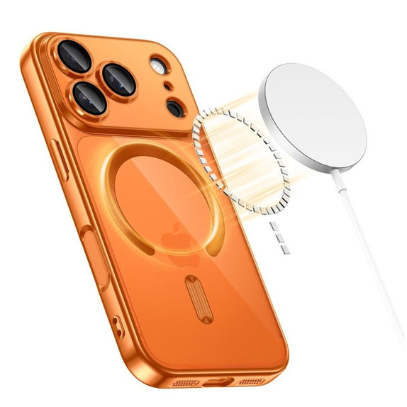 Case MagFlex MagSafe for iPhone 17 Pro, Shiny Cosmic Orange, Tech-Protect