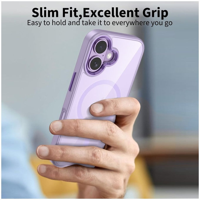 Case MagMat MagSafe for iPhone 17, Lavender/Clear, Tech-Protect