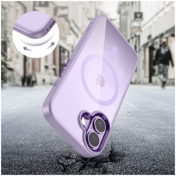 Case MagMat MagSafe for iPhone 17, Lavender/Clear, Tech-Protect