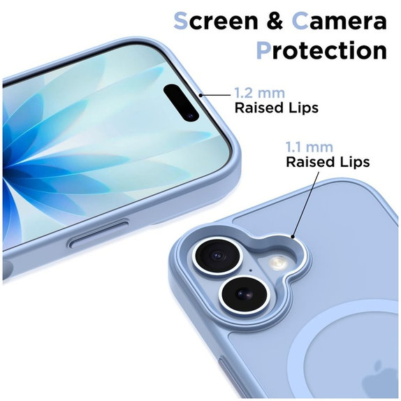 Case MagMat MagSafe for iPhone 17, Matte Mist Blue, Tech-Protect