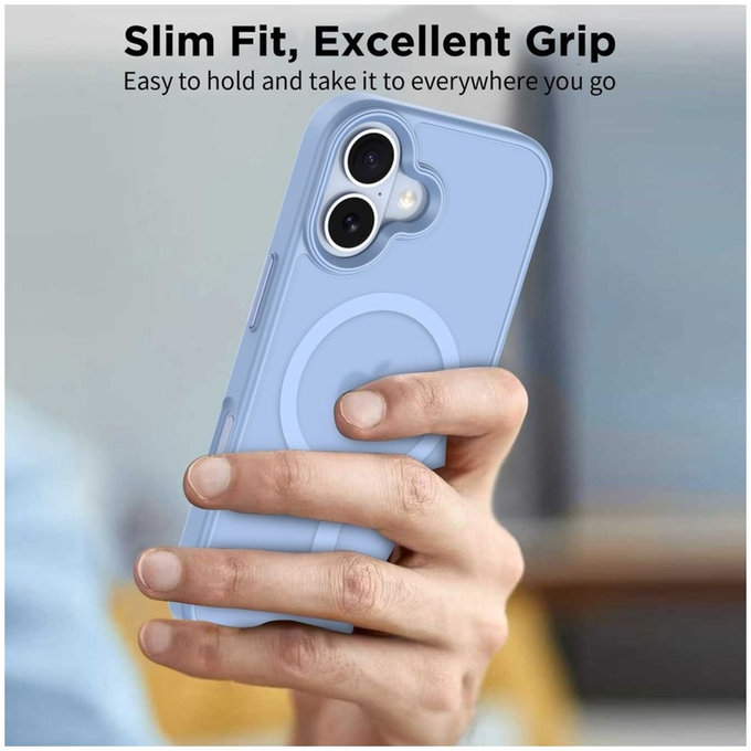 Case MagMat MagSafe for iPhone 17, Matte Mist Blue, Tech-Protect