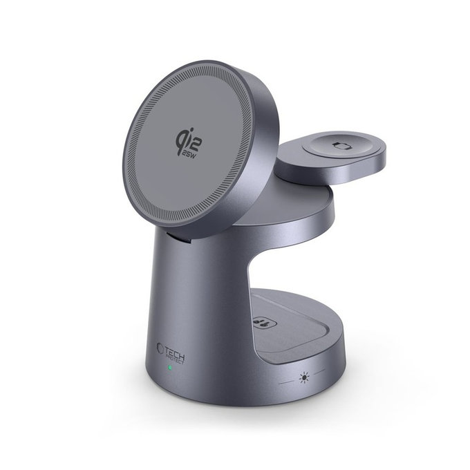 Wireless charger A48 3IN1 Magnetic MagSafe 25W Qi2.2, Dark Grey, Tech-Protect