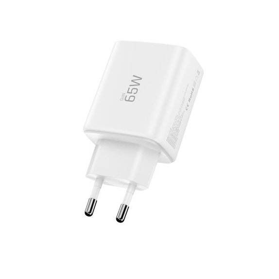 Wall charger NCA65W-GAN 3-PORT PD 65W / QC3.0, white, Tech-Protect