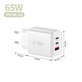 Wall charger NCA65W-GAN 3-PORT PD 65W / QC3.0, white, Tech-Protect