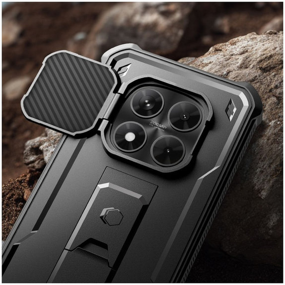 Case Kevlar Cam+ with 2 Front Frames for Xiaomi Redmi Note 15 Pro 5G, Black, Tech-Protect