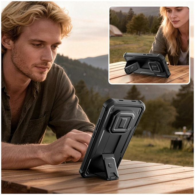 Case Kevlar Cam+ with 2 Front Frames for Xiaomi Redmi Note 15 Pro 5G, Black, Tech-Protect