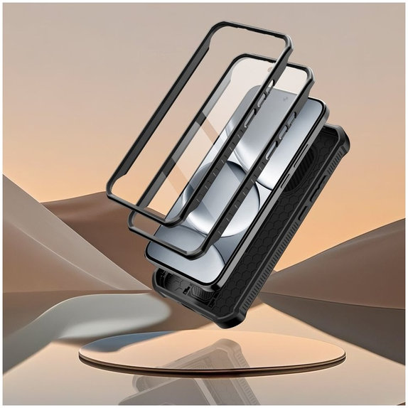 Case Kevlar Cam+ with 2 Front Frames for Xiaomi Redmi Note 15 Pro 5G, Black, Tech-Protect