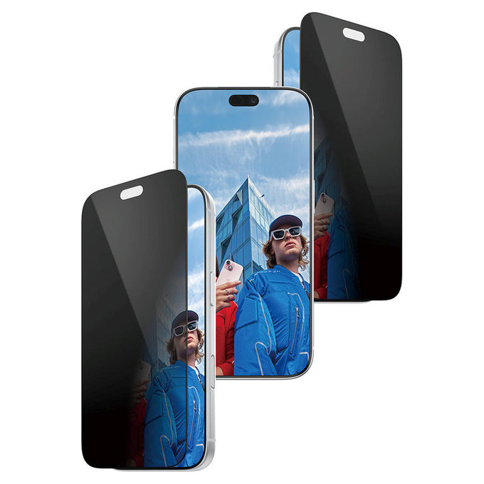 Tempered Glass UWF 2-Way Privacy with Applicator for iPhone 18 Pro, Black, PanzerGlass