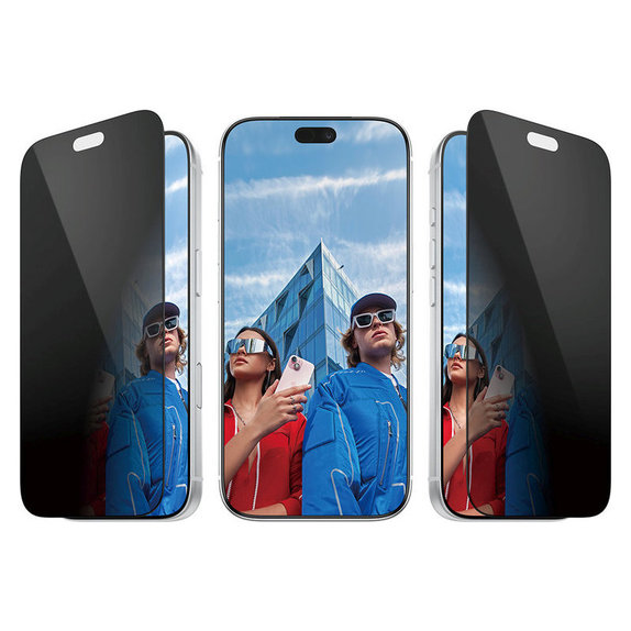 Tempered Glass UWF 2-Way Privacy with Applicator for iPhone 18 Pro, Black, PanzerGlass