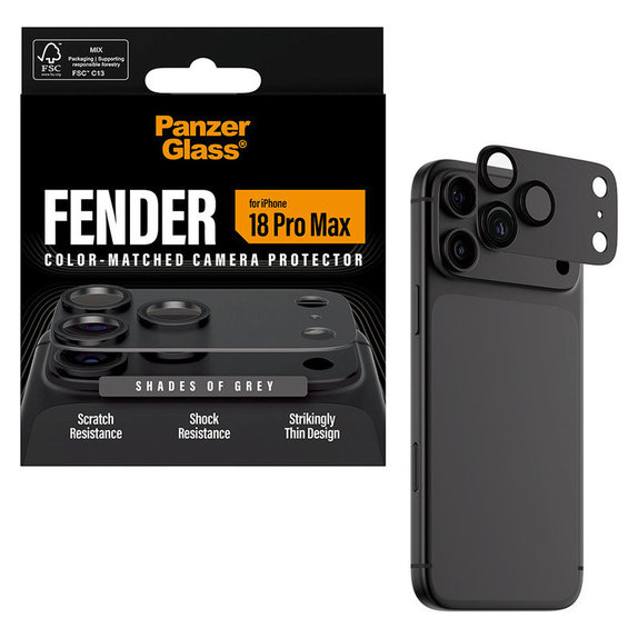 Fender Camera Lens Protector for iPhone 18 Pro Max, Shades of Grey, PanzerGlass