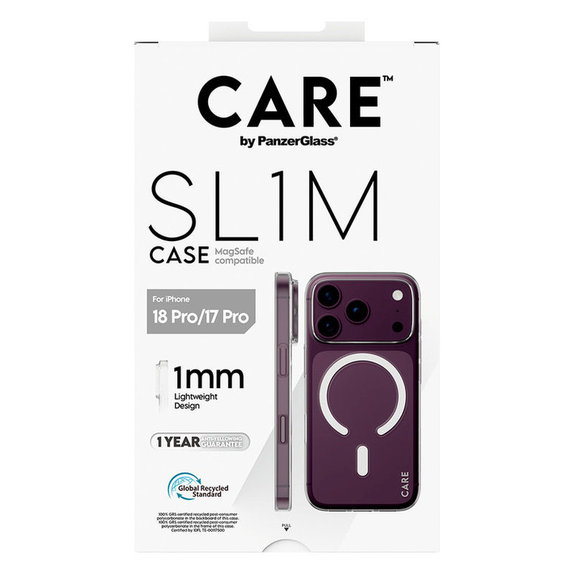 Case SL1M with MagSAFE for iPhone 18 Pro/17 Pro/16e, Transparent, PanzerGlass