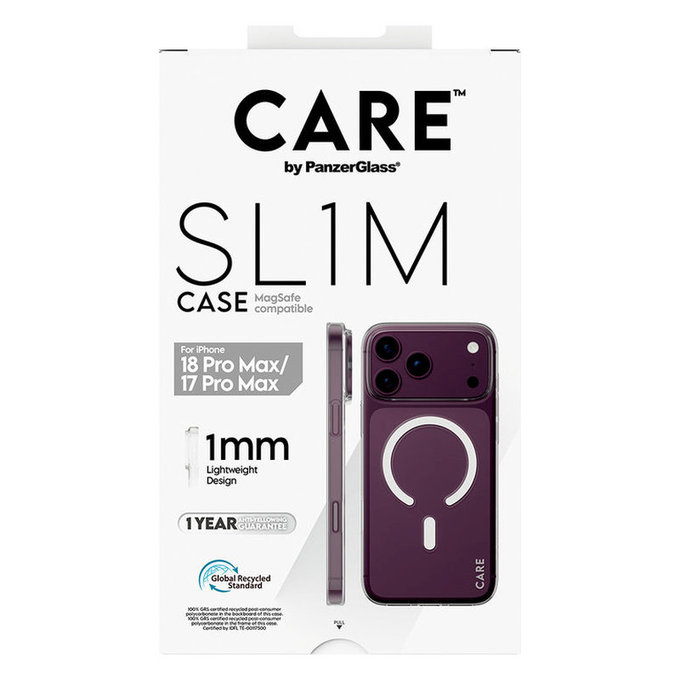 Case SL1M with MagSAFE for iPhone 18 Pro Max/17 Pro Max/16e, Transparent, PanzerGlass