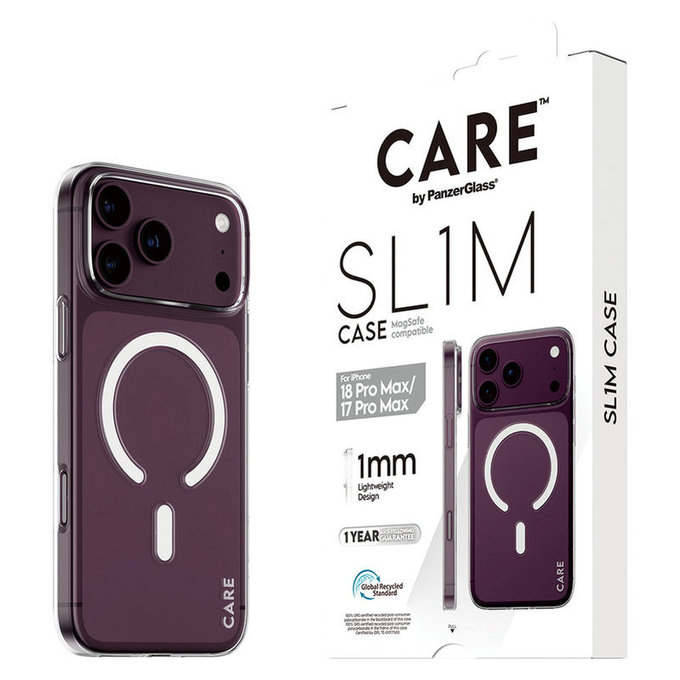 Case SL1M with MagSAFE for iPhone 18 Pro Max/17 Pro Max/16e, Transparent, PanzerGlass