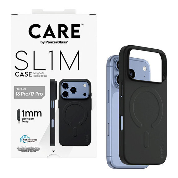 Case SL1M with MagSAFE for iPhone 18 Pro/17 Pro/16e, Black, PanzerGlass